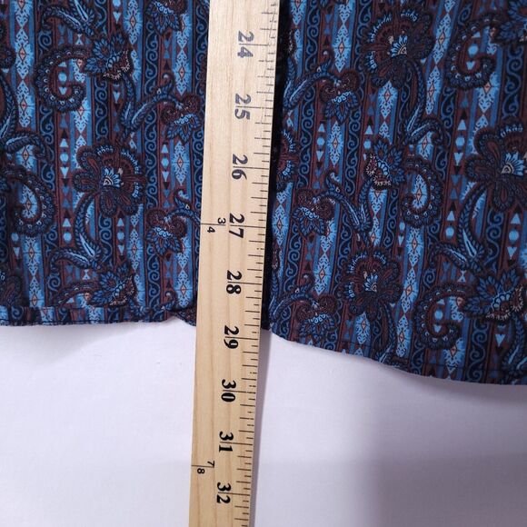 Panhandle Shirt Mens XL Blue Paisely Western Snap Button - Picture 6 of 10